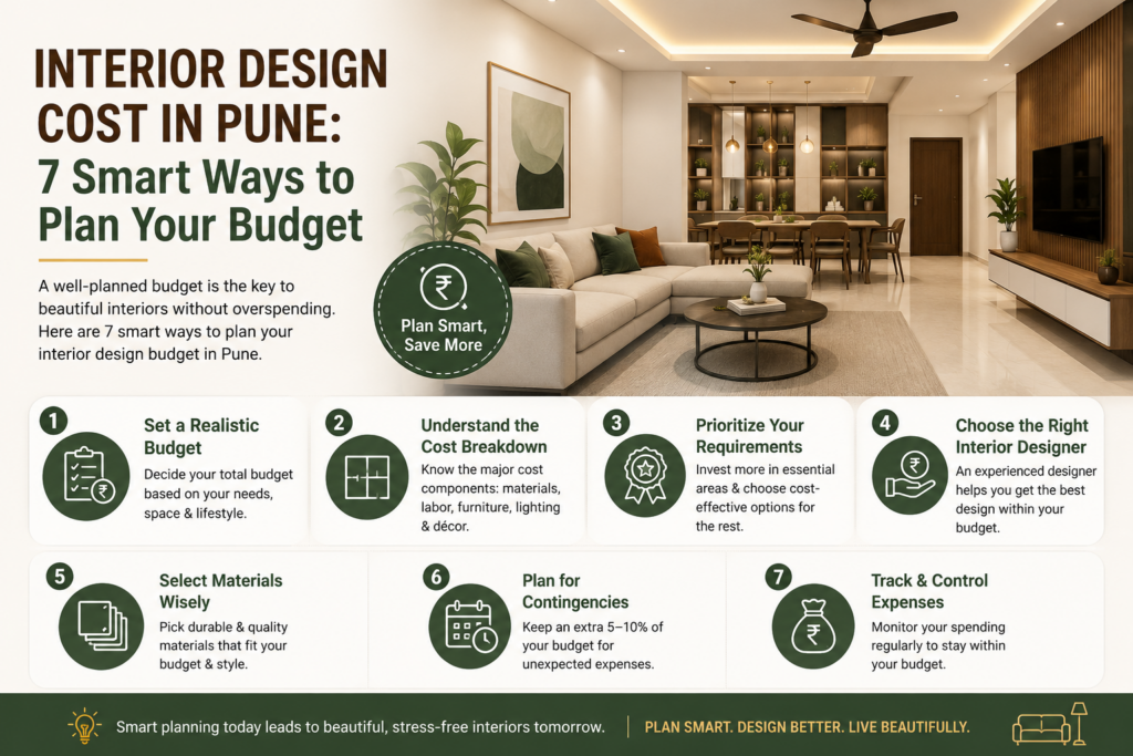 Interior design cost in Pune – living room designed by Unique Interiors Wakad
